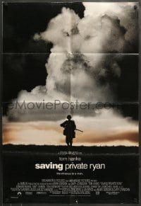 7r751 SAVING PRIVATE RYAN DS 1sh 1998 Spielberg, Hanks, soldier on hill in front of clouds!