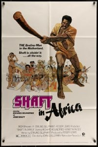 7r775 SHAFT IN AFRICA 1sh 1973 art of Richard Roundtree stickin' it all the way in the Motherland!