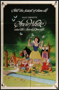 7r797 SNOW WHITE & THE SEVEN DWARFS 1sh R1983 Walt Disney animated cartoon fantasy classic!