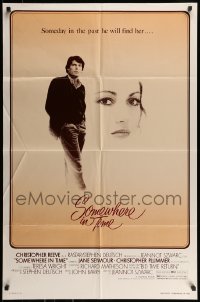 7r802 SOMEWHERE IN TIME 1sh 1980 Christopher Reeve, art of Jane Seymour, cult classic!