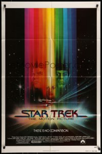 7r821 STAR TREK advance 1sh 1979 cool art of Shatner, Nimoy, Khambatta and Enterprise by Bob Peak!