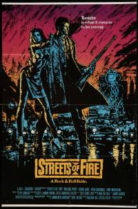 7r836 STREETS OF FIRE 1sh 1984 Walter Hill directed, Michael Pare, Diane Lane, artwork by Riehm!