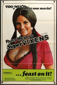 7r841 SUPER VIXENS 1sh 1975 Russ Meyer, super sexy Shari Eubank is TOO MUCH for one movie!