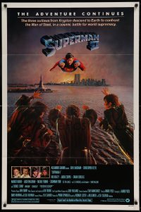 7r845 SUPERMAN II studio style 1sh 1981 Christopher Reeve, Terence Stamp, great image of villains!