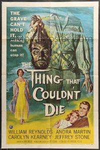 7r894 THING THAT COULDN'T DIE 1sh 1958 great artwork of monster holding its own severed head!