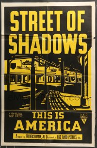 7r895 THIS IS AMERICA: STREET OF SHADOWS 1sh 1946 fourth series, no. 5, great city street art!