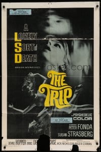 7r922 TRIP 1sh 1967 AIP, written by Jack Nicholson, LSD, wild sexy psychedelic drug image!