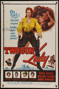 7r932 TWO-GUN LADY 1sh 1955 Peggie Castle had other weapons besides guns, and she used them!