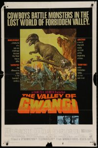 7r941 VALLEY OF GWANGI 1sh 1969 Ray Harryhausen, great artwork of cowboys vs dinosaurs!
