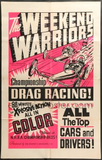 7r967 WEEKEND WARRIORS 1sh 1967 cool drag racing art, NHRA, Don Prudhomme, Tommy Ivo!