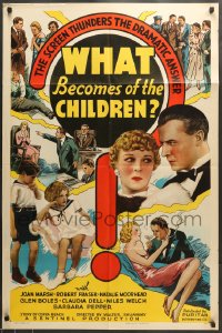 7r969 WHAT BECOMES OF THE CHILDREN 1sh 1936 after divorce, screen thunders the dramatic answer!