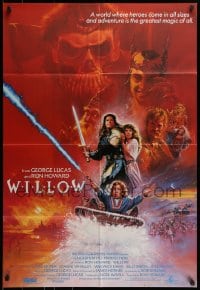 7r983 WILLOW int'l 1sh 1988 George Lucas & Ron Howard directed, different Brian Bysouth art!