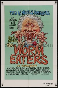 7r988 WORM EATERS 1sh 1977 Ted V. Mikels gross-out classic, great wacky artwork by Green!