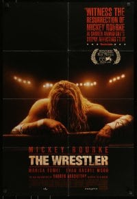 7r989 WRESTLER 1sh 2008 Darren Aronofsky, cool image of Mickey Rourke on the ropes!