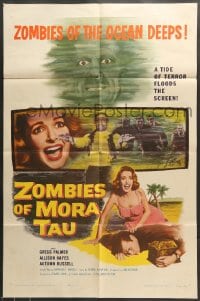 7r999 ZOMBIES OF MORA TAU 1sh 1957 terrified Allison Hayes, terror on the African voodoo coast!