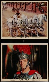 7s216 BEN-HUR 2 color English FOH LCs 1960 Charlton Heston, Stephen Boyd, great chariot scene!