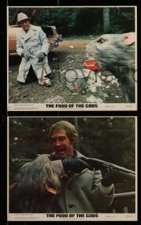 7s067 FOOD OF THE GODS 8 8x10 mini LCs 1976 great special effects images with giant rat monsters!