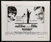 7s926 GAMBIT 2 8x10 stills 1967 Shirley MacLaine & Michael Caine, both with poster artwork!
