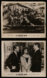7s661 LA DOLCE VITA 6 8x10 stills 1961 Federico Fellini, Anouk Aimee, Marcello Mastroianni!
