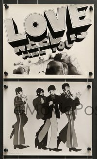 7s627 YELLOW SUBMARINE 7 English 8x10 stills 1968 Beatles cartoon, artwork of the band, rare!