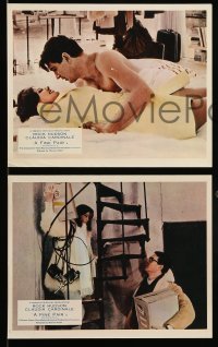 7s201 FINE PAIR 3 color English FOH LCs 1969 romantic images of Rock Hudson & Claudia Cardinale