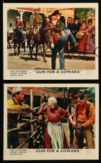 7s160 GUN FOR A COWARD 5 color English FOH LCs 1956 cowboys Fred MacMurray, Hunter & Stockwell!
