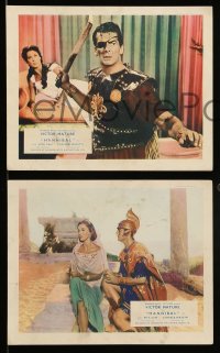 7s182 HANNIBAL 4 color English FOH LCs 1960 warrior Victor Mature, Rita Gam, Edgar Ulmer directed!