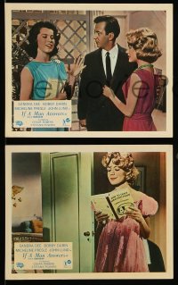 7s204 IF A MAN ANSWERS 3 color English FOH LCs 1962 great close up of Sandra Dee on bed with phone!
