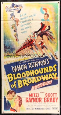 7t644 BLOODHOUNDS OF BROADWAY 3sh 1952 Mitzi Gaynor & sexy showgirls, from Damon Runyon story!