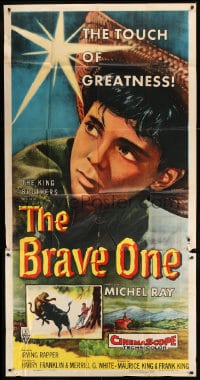 7t652 BRAVE ONE 3sh 1956 Irving Rapper directed western, written by Dalton Trumbo!