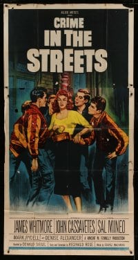 7t682 CRIME IN THE STREETS 3sh 1956 directed by Don Siegel, Sal Mineo & 1st John Cassavetes!