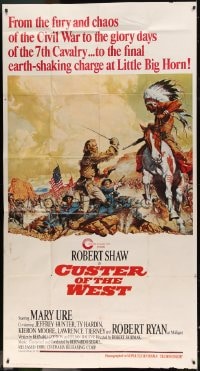 7t688 CUSTER OF THE WEST 3sh 1968 McCarthy art of Shaw vs Indians at the Battle of Little Big Horn!