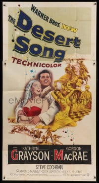 7t693 DESERT SONG 3sh 1953 artwork of Gordon McRae holding sexy Kathryn Grayson!