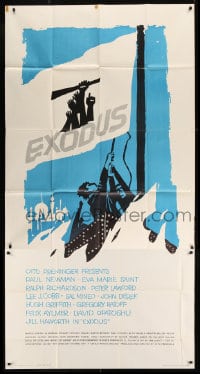7t709 EXODUS 3sh 1961 Otto Preminger, best full art of arms reaching for rifle by Saul Bass!