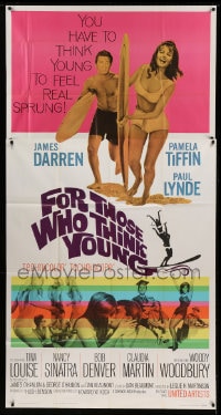 7t717 FOR THOSE WHO THINK YOUNG 3sh 1964 James Darren, Paul Lynde, Tina Louise, Bob Denver, surfing!
