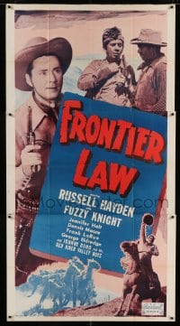 7t724 FRONTIER LAW 3sh R1950 great images of cowboys Russell Hayden & Fuzzy Knight!