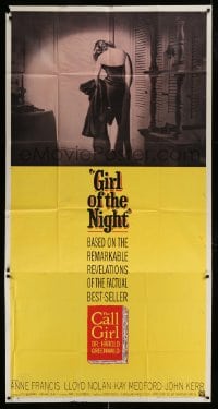 7t732 GIRL OF THE NIGHT 3sh 1960 prostitute Anne Francis in a sexy dress is The Call Girl!