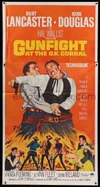 7t742 GUNFIGHT AT THE O.K. CORRAL 3sh R1964 Burt Lancaster, Kirk Douglas, directed by John Sturges!