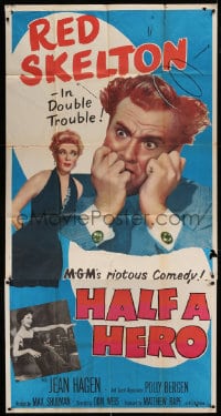 7t744 HALF A HERO 3sh 1953 Red Skelton in double trouble with Jean Hagen & Polly Bergen!