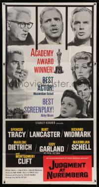 7t774 JUDGMENT AT NUREMBERG 3sh R1962 Spencer Tracy, Judy Garland, Burt Lancaster, Marlene Dietrich