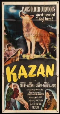 7t778 KAZAN 3sh 1949 James Oliver Curwood's great dog adventure, cool canine image!
