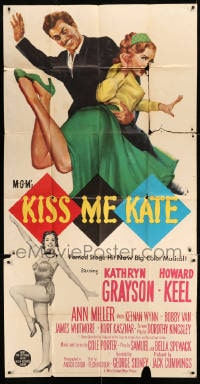 7t785 KISS ME KATE 3sh 1953 great art of Howard Keel spanking Kathryn Grayson, Ann Miller!