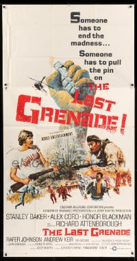 7t788 LAST GRENADE int'l 3sh 1970 montage art of soldiers of fortune Stanley Baker & Alex Cord!