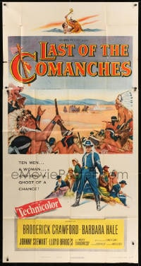 7t789 LAST OF THE COMANCHES 3sh 1952 Broderick Crawford, Barbara Hale, ten against ten thousand!