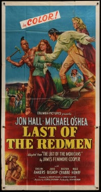 7t791 LAST OF THE REDMEN 3sh 1947 Jon Hall, Evelyn Ankers, adapted from The Last of the Mohicans!