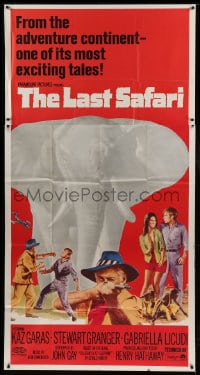 7t793 LAST SAFARI 3sh 1967 Stewart Granger in the angry jungle hunting a rogue elephant!
