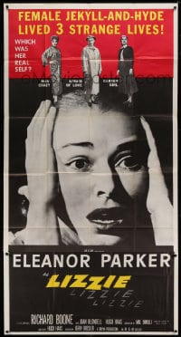 7t805 LIZZIE 3sh 1957 Eleanor Parker is a female Jekyll & Hyde times three, which was her real self?