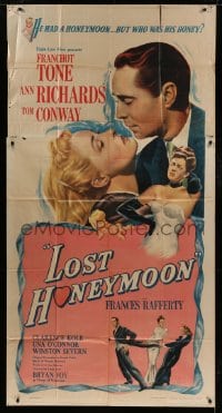 7t809 LOST HONEYMOON 3sh 1947 Franchot Tone returns from WWII w/amnesia and a forgotten wife & kids!
