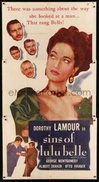 7t815 LULU BELLE 3sh R1953 the way sexy Dorothy Lamour looked at men, Sins of Lulu Belle!
