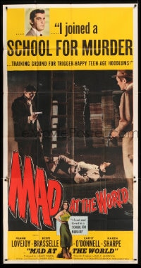 7t817 MAD AT THE WORLD 3sh 1955 sexy teen bad girl lived & loved in a school for murder!